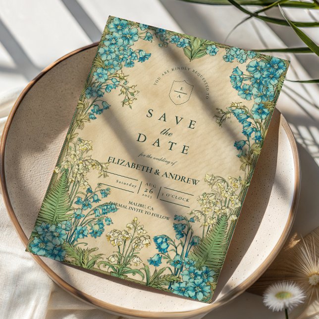 Elegant Art Nouveau Floral Wedding Save The Date (Creator Uploaded)