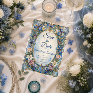 Elegant Art Nouveau Floral Wedding Save The Date