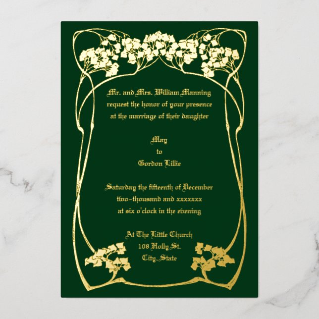 Elegant Art Nouveau Foliage Border (Front)