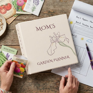 Elegant Art Nouveau Iris Mother's Day Garden Plans Binder