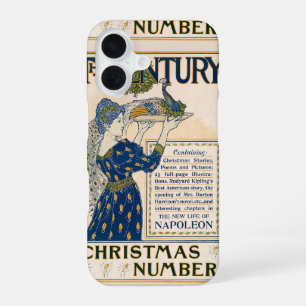 Elegant Art Nouveau Lady With Peacock Winter iPhone 16 Case