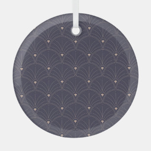 Elegant art nouveau, minimalist pattern. glass ornament