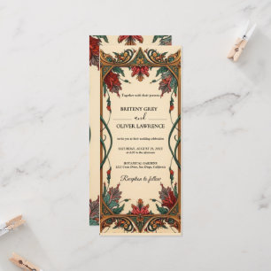Elegant Art Nouveau Mucha vintage Floral Wedding Invitation