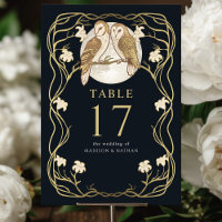 Elegant Art Nouveau Owls Wedding