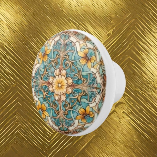 elegant art nouveau pattern  ceramic knob (Creator Uploaded)