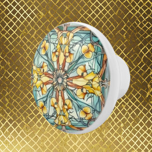 elegant art nouveau pattern  ceramic knob