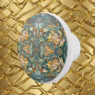 elegant art nouveau pattern ceramic knob