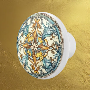 elegant art nouveau pattern  ceramic knob