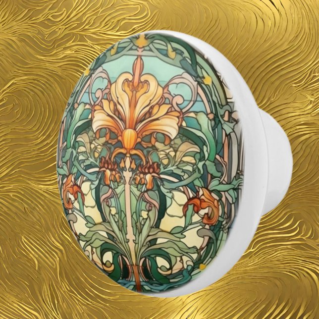 elegant art nouveau pattern  ceramic knob (Creator Uploaded)