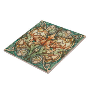 Elegant art nouveau pattern  tile