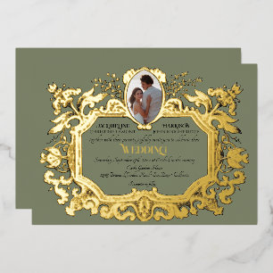 Elegant Art Nouveau Rococo Photo Sage Wedding