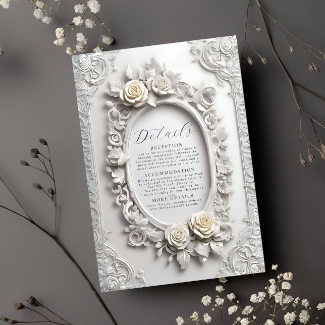 Elegant Art Nouveau Rose Frame Details Enclosure Card (Creator Uploaded)