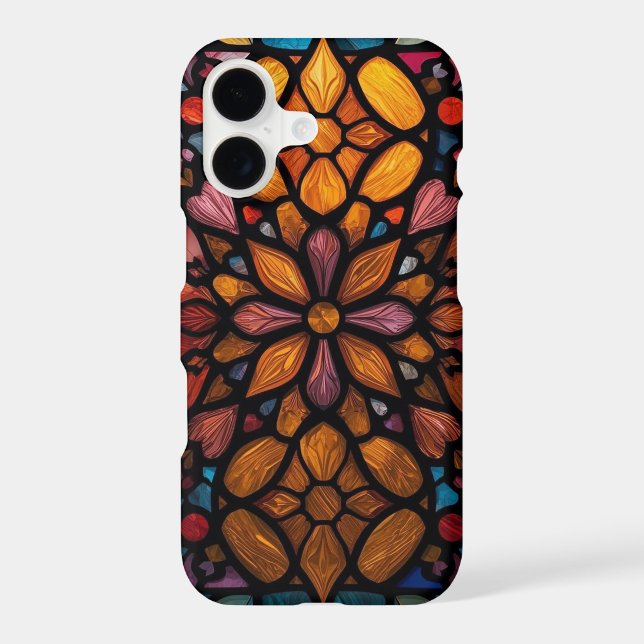 Elegant Art Nouveau Stained Glass Floral (Back)