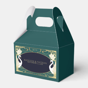 Elegant Art Nouveau Swans Wedding Favor Box