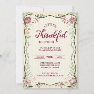 Elegant Art Nouveau Thanksgiving Dinner Invitation
