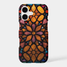 Élégant Art Nouveau Vitrail Floral