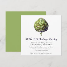 Elégant Artichoke vert Invitation d'aujourd'hui
