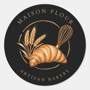 Elegant Artisan Bakery Classic Round Sticker