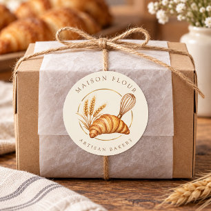 Elegant Artisan Bakery Classic Round Sticker