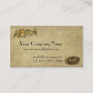 Elegant & Artistic Birds And Nest- Business Card