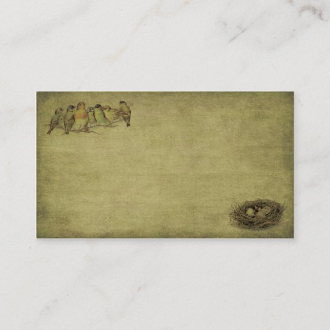 Elegant & Artistic Birds And Nest- Business Card (Front)