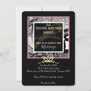 Elegant artistic black white gold and dusty rose