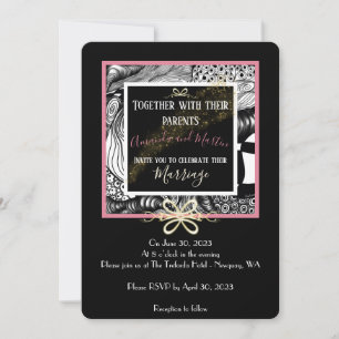 Elegant artistic black white gold and dusty rose
