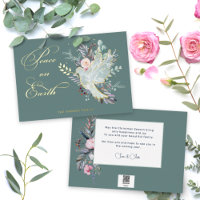 Elegant Artistic Floral Peace on Earth Dove