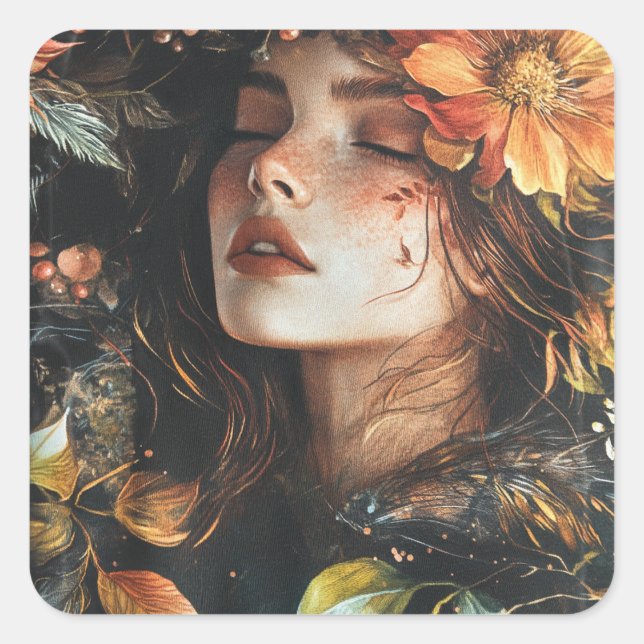 Elegant Artistic Flower Sticker Design (Front)