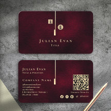 Elegant Artistic Monogram Burgundy Wine Gold