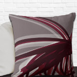 Elegant Artistic Ribbons Throw Pillow<br><div class="desc">Grey and burgundy throw pillow features an artistic abstract ribbon design with shades of burgundy and grey with white accents on a grey background. This abstract composition is built on combinations of repeated ribbons, which are overlapped and interlaced to form an interesting abstract design. The grey, burgundy, white and wine...</div>