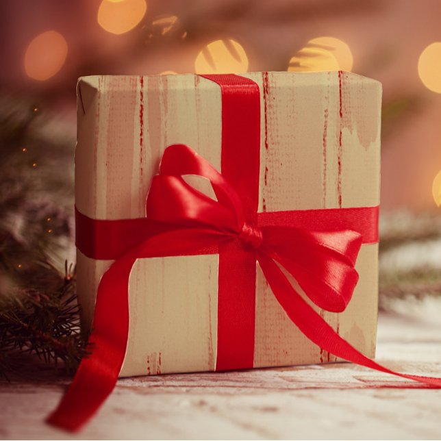 Elegant Artsy Golden Brushstrokes Dark Red & Gold Wrapping Paper (Creator Uploaded)