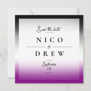 Elegant Asexual Pride Wedding Save The Date