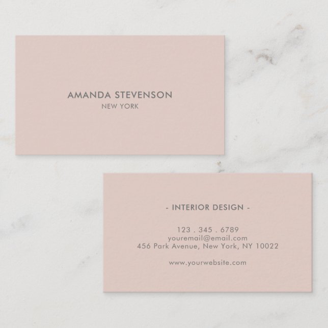 Elegant ash and beige professional business card (Front/Back)