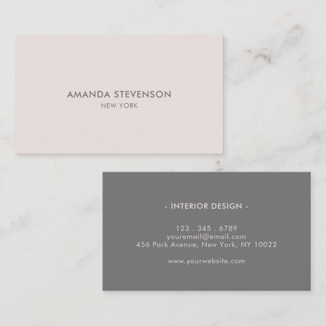 Elegant ash and beige professional business card (Front/Back)