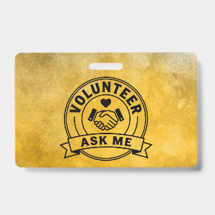 Elegant Ask Me Volunteer Event Staff Badge