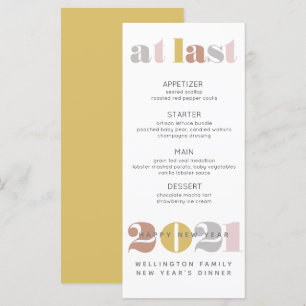 Elegant At Last 2021 Gold New Year's Menu