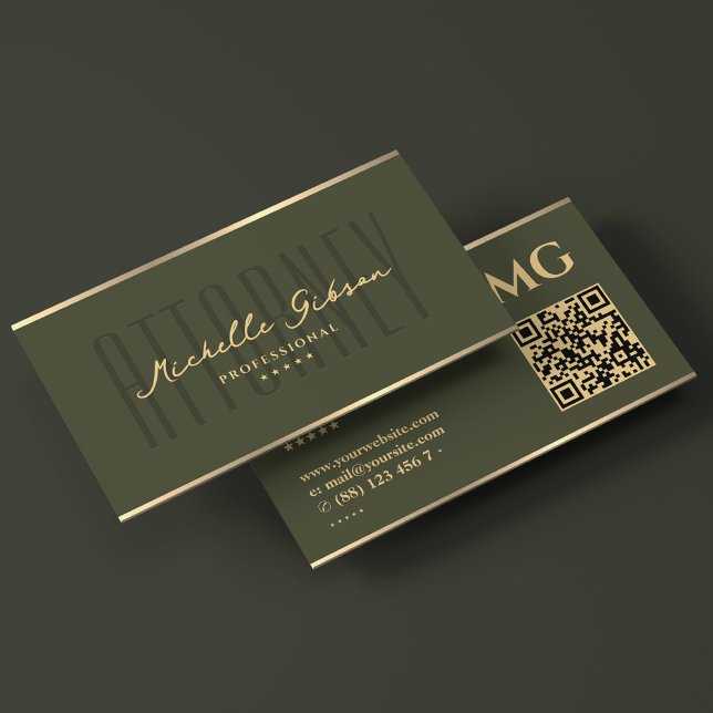 Elegant Attorney At Law Firm Army Green  Business Card (Elegant Attorney At Law Firm Army Green Business Card
)
