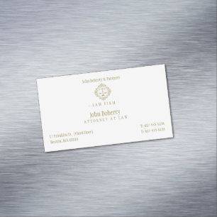 Elegant Attorney at Law   Law Firm Magnetic Business Card