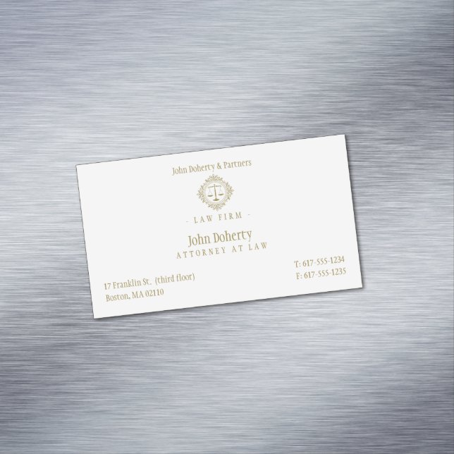Elegant Attorney at Law | Law Firm Magnetic Business Card (In Situ)