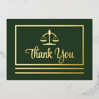 Elegant Attorney Thank You Foil Postcard