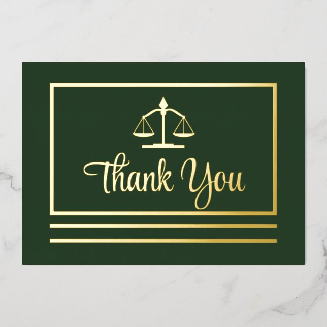 Elegant Attorney Thank You Foil Postcard (Front)