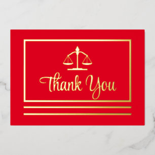 Elegant Attorney Thank You Foil Postcard