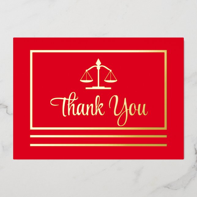Elegant Attorney Thank You Foil Postcard (Front)