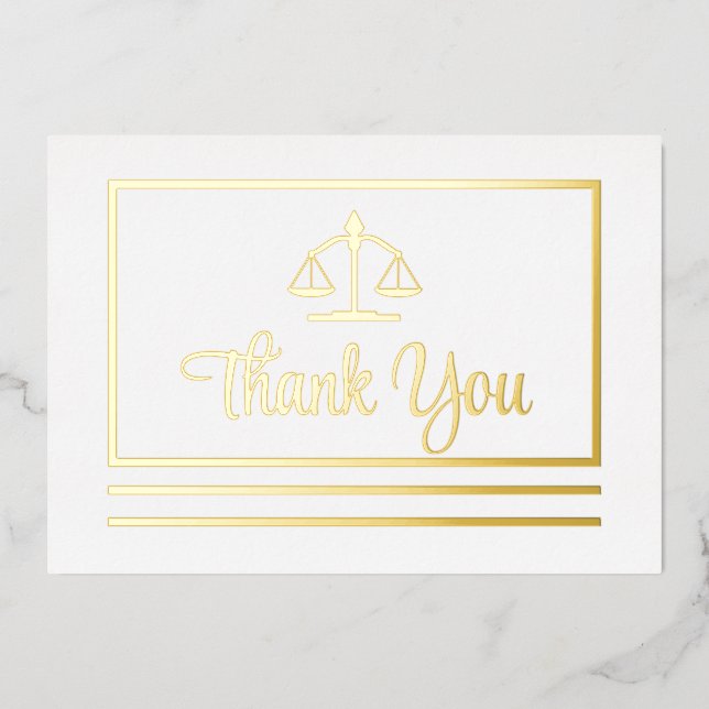 Elegant Attorney Thank You Foil Postcard (Front)