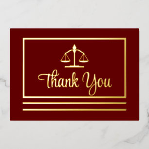 Elegant Attorney Thank You Foil Postcard