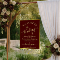Elegant Auburn Brown & Gold Chic Wedding Welcome