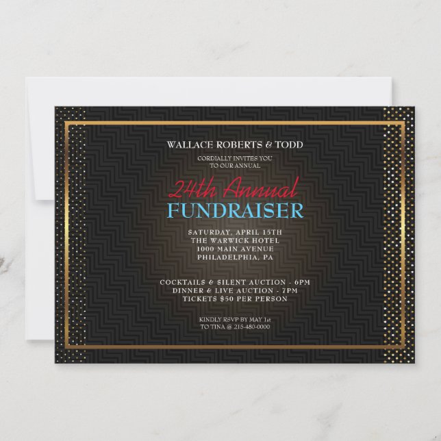 Elegant Auction Corporate Gala Fundraiser Invite (Front)