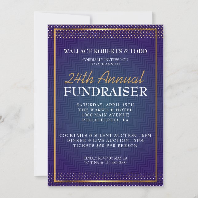 Elegant Auction Corporate Gala Fundraiser Invite (Front)