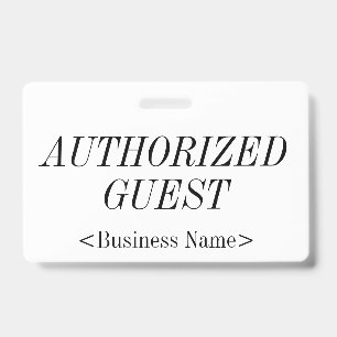Elegant "AUTHORIZED GUEST" Badge